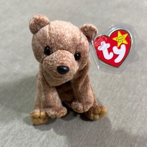Ty Beanie Baby Pecan Brown Stuffed Animal Bear Plush
